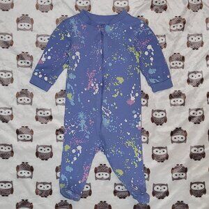 $1 | 0-3m | Splatter Jumpsuit/Footies